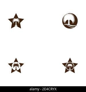 Set Dates tree Logo Template vector symbol nature Stock Vector