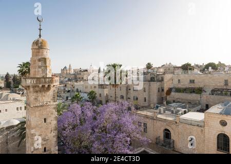 Israel, Jerusalem, view from the Hurva Synagogue over the old city Stock Photo