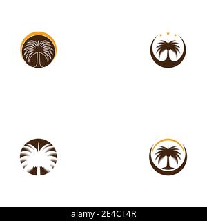 Set Dates tree Logo Template vector symbol nature Stock Vector