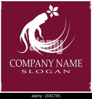 Ginseng Wave Logo Template vector symbol nature Stock Vector