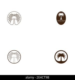 Set Dates tree Logo Template vector symbol nature Stock Vector