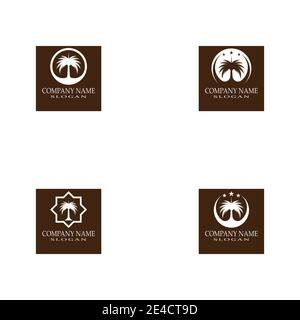 Set Dates tree Logo Template vector symbol nature Stock Vector