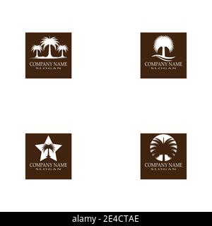 Set Dates tree Logo Template vector symbol nature Stock Vector