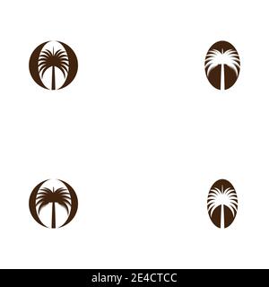 Set Dates tree Logo Template vector symbol nature Stock Vector