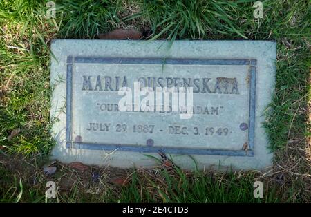 Glendale, California, USA 18th January 2021 A general view of atmosphere of actress Maria Ouspenskaya's Grave at Forest Lawn Memorial Park on January 18, 2021 in Glendale, California, USA. Photo by Barry King/Alamy Stock Photo Stock Photo