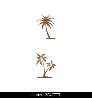 Palm tree summer logo template vector illustration Stock Vector