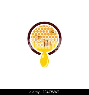 Honey  Logo Template Design Vector Design Concept Symbol Stock Vector