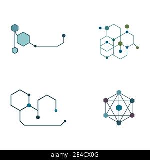 Set Molecule symbol logo template vector illustration design Stock Vector