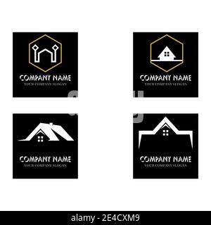Set Real Estate , Property and Construction Logo design Stock Vector