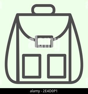 Backpack line icon. Student personal school bag outline style pictogram on white background Schoolbag or daypack for mobile concept and web design Stock Vector