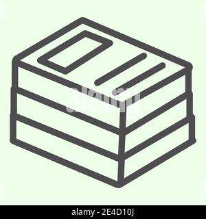 Office folders line icon. Stack of binders outline style pictogram on white background. School or business binder with archiving files for mobile Stock Vector