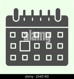 Calendar solid icon. Office month date planner glyph style pictogram on white background. Important event organizer or schedule for mobile concept and Stock Vector
