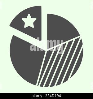Diagram solid icon. Pie chart with marked part glyph style pictogram on white background. Circle business graph presentation for mobile concept and Stock Vector