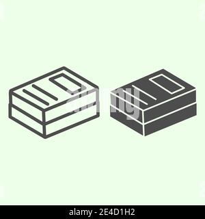 Documents line and solid icon. Business paper stack outline style pictogram on white background. Office and organization documentation for mobile Stock Vector