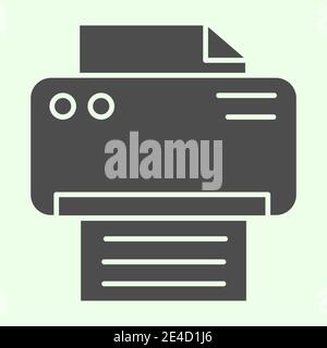 Printer solid icon. Office laser-jet print machine glyph style pictogram on white background. Business and organization signs for mobile concept and Stock Vector