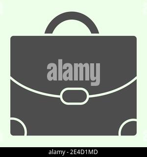 Briefcase solid icon. Businessman personal case glyph style pictogram on white background. Handle professional office suitcase for mobile concept and Stock Vector