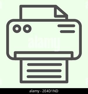 Printer line icon. Office laser-jet print machine outline style pictogram on white background. Business and organization signs for mobile concept and Stock Vector