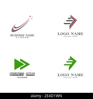 Set Arrow vector illustration icon Logo Template design Stock Vector