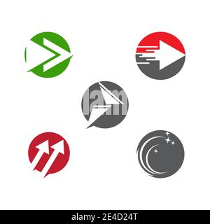 Set Arrow vector illustration icon Logo Template design Stock Vector