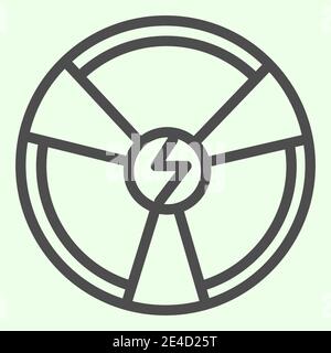 Radioactive chemistry line icon. Hazard nuclear energy symbol outline style pictogram on white background. Radiation and technology signs for mobile Stock Vector