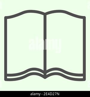 Open book line icon. Learning education textbook outline style pictogram on white background. Development and progress signs for mobile concept and Stock Vector
