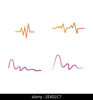 Set Sound waves vector illustration design template Stock Vector