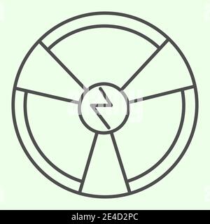 Radioactive chemistry thin line icon. Hazard nuclear energy symbol outline style pictogram on white background. Radiation and technology signs for Stock Vector