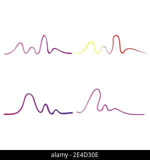 Set Sound waves vector illustration design template Stock Vector