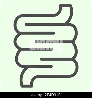 Intestines line icon. Human bowels body organ outline style pictogram on white background. Anatomy and organs signs for mobile concept and web design Stock Vector