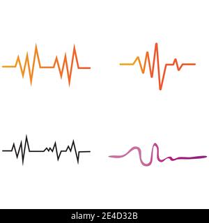 Set Sound waves vector illustration design template Stock Vector