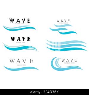 Set Waves Logo Template vector symbol nature Stock Vector