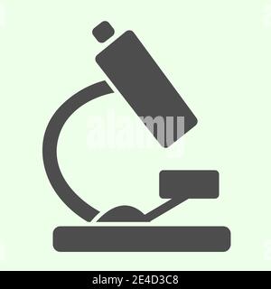 Microscope solid icon. Biology science laboratory tool glyph style pictogram on white background. Chemistry and microbiology equipment for mobile Stock Vector