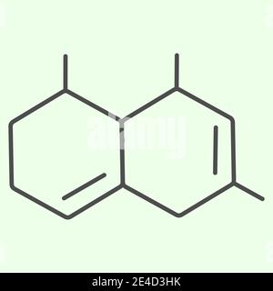Molecule Formula thin line icon. Atomic structure and molecules outline style pictogram on white background. Chemistry and biology signs for mobile Stock Vector