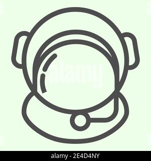 Spacesuit line icon. Astronaut helmet with protective glass outline style pictogram on white background. Space and universe signs for mobile concept Stock Vector