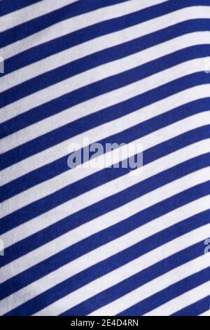 Striped Fabric Swatch white and blue with zigzag edges Stock Photo