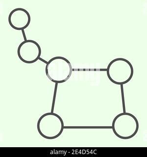 Star constellation thin line icon. The Great Bear constellation outline style pictogram on white background. Space and Astronomy signs for mobile Stock Vector
