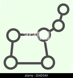 Star constellation line icon. The Great Bear constellation outline style pictogram on white background. Space and Astronomy signs for mobile concept Stock Vector