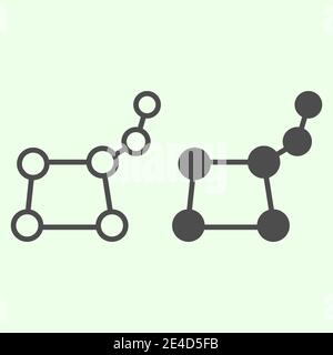 Star constellation line and solid icon. The Great Bear constellation outline style pictogram on white background. Space and Astronomy signs for mobile Stock Vector