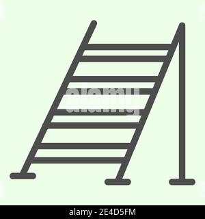 Building ladder line icon. Ladders construction for house repair outline style pictogram on white background. Homebuilding and Renovating signs for Stock Vector