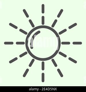 Sun line icon. Summer sunny weather brightness outline style pictogram on white background. Astronomy signs for mobile concept and web design. Vector Stock Vector