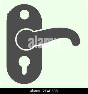 Door lock solid icon. Door handle or knob symbol with keyhole glyph style pictogram on white background. Real estate and apartment signs for mobile Stock Vector
