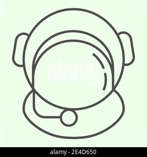 Spacesuit thin line icon. Astronaut helmet with protective glass outline style pictogram on white background. Space and universe signs for mobile Stock Vector