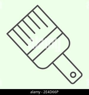 Paint brush thin line icon. Building paintbrush for house repair outline style pictogram on white background. Homebuilding and Renovating signs for Stock Vector