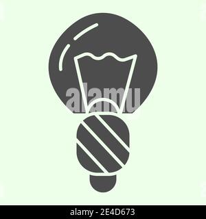 Light bulb solid icon. Electric Illumination halogen lamp glyph style pictogram on white background. Construction and building signs for mobile Stock Vector