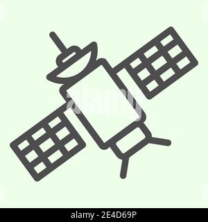 Satellite shuttle line icon. Wireless connection space antenna outline style pictogram on white background. Universe and research signs for mobile Stock Vector