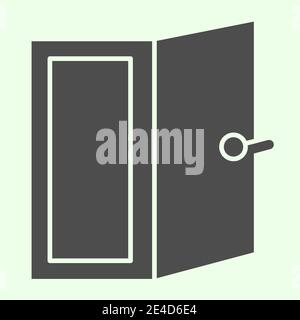 Door solid icon. Open home doorway exit or entrance glyph style pictogram on white background. Apartment and construction signs for mobile concept and Stock Vector