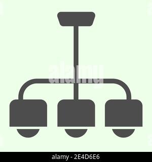Chandelier solid icon. Retro home hanging luster lamp glyph style pictogram on white background. Apartment signs for mobile concept and web design Stock Vector