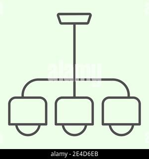 Chandelier thin line icon. Retro home hanging luster lamp outline style pictogram on white background. Apartment signs for mobile concept and web Stock Vector