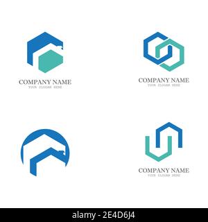 Set Real Estate , Property and Construction Logo design Stock Vector