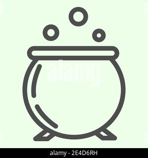 Magic pot icon, linear isolated illustration, thin line vector